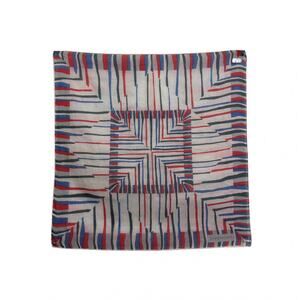 Givenchy Vintage Red White Blue Geometric Cotton Handkerchief Pocket Square 14”